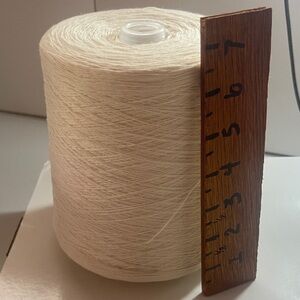 Cream Wool Blend Cone of Yarn